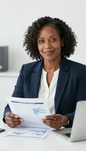 Successful Private Banker Reviewing Investment Portfolio Performance
