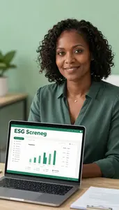 Successful Socially Responsible Investment Advisor Analyzing Sustainability