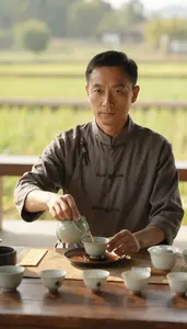 Tea Master Preparing Tea Using In A Traditional Tea Ceremony Room In