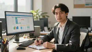Training Coordinator Reviewing Budgets Financial In A Public Relations Agency
