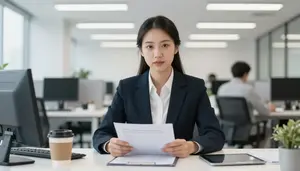 Wealth Manager Conducting Market Research An Insurance Agency Office