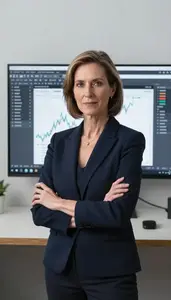 Woman Finance Professional Studying Sector Rotation Patterns