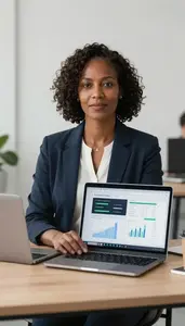 Woman Finance Professional Analyzing Digital Payment Trends