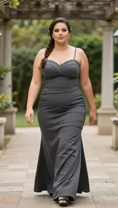 Brazilian Woman In Her Early 20s With Heavy With Brunette Side Braid Wearing
