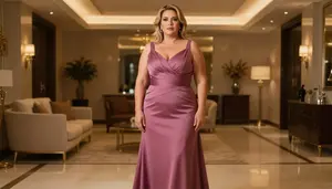 Brazilian Woman In Her 50s With Heavyset Figure With Strawberry Blonde Straight