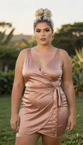 Brazilian Young Woman In Her 20s With Heavy With Platinum Blonde Chignon Wearing
