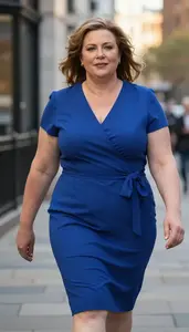 British Woman In Her 50s With Full Figured And Curvy Figure With Light Brown