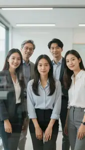 Business Team Collaborating On A Glass Whiteboard In A Modern Office