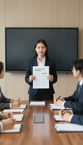Businesswoman Presenting A Sustainability Report To Her Team In The Boardroom