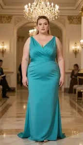 Caucasian Woman In Her Early 30s With Robust Figure With Dark Blonde Sleek