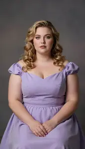 Central European Woman In Her Late 20s With Generous Figure With Dark Blonde