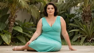 Central European Woman In Her Late 20s With Curvy Figure With Dark Brown Bob