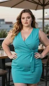 Central European Woman In Her Early 20s With Chubby Figure With Dark Blonde Long