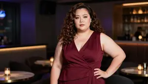Chinese Woman In Her Late 30s With Very Fat With Brunette Natural Curly Hair