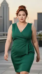 Chinese Woman In Her Late 20s With Heavyset Figure With Copper Elegant Updo
