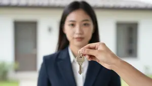 Close Up Of A Real Estate Agent Handing Keys To A New Homeowner