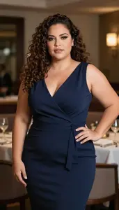 Colombian Mature Woman With Chubby Figure With Brunette Natural Curly Hair