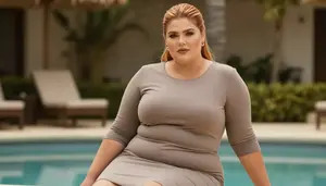 Colombian Woman In Her Early 30s With Full Figured And Curvy Figure With