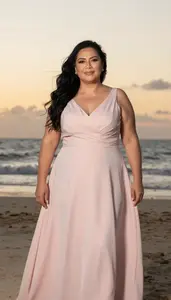 Colombian Woman In Her 40s With Soft And Curvy Figure With Black Long Flowing