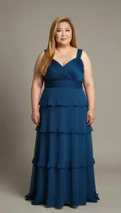 East Asian Woman In Her 50s With Extra Fat With Honey Blonde Straight Hair