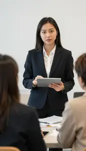 Event Planner Discussing Details With A Client Over A Tablet