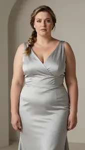 Fair Skinned Woman In Her 40s With Plus Size Figure With Dark Blonde Side Braid