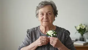 Grandmother Pinning Corsage For Mothers Day