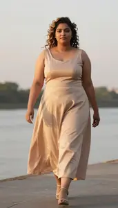 Indian Woman In Her Mid 20s With Very Fat With Blonde Victory Rolls Wearing Nude
