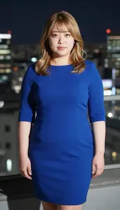 Japanese Woman In Her Early 20s With Chubby Figure With Blonde Layered Hair