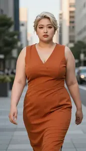 Japanese Woman In Her Late 20s With Voluptuous Figure With Platinum Blonde