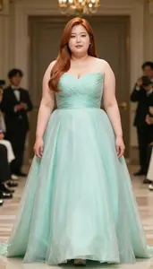 Korean Woman In Her Mid 30s With Hourglass Figure With Copper Straight Hair