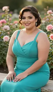 Latina Woman In Her Early 20s With Very Obese With Brunette Elegant Updo Wearing