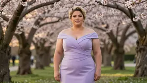 Latina Woman In Her Mid 30s With Curvy Figure With Blonde Elegant Updo Wearing