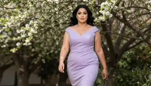 Lebanese Woman In Her Mid 30s With Heavyset Figure With Jet Black Wavy Hair