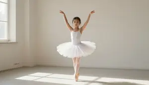 Little Girl In A Tutu Dancing Freely In A Sunbeam Filled Room