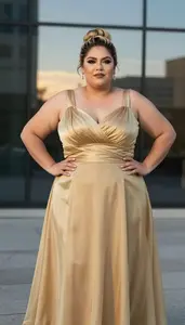 Mexican Woman In Her Mid 30s With Generous Figure With Blonde Chignon Wearing