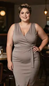 Mexican Young Woman In Her 20s With Large And Curvy Figure With Light Brown