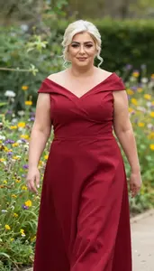 Middle Eastern Woman In Her 40s With Fat With Platinum Blonde Chignon Wearing