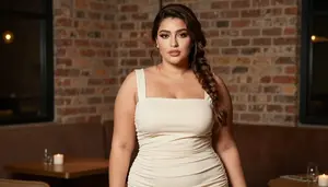Middle Eastern Woman In Her Mid 20s With Voluptuous Figure With Brunette Side