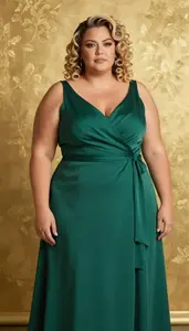 Mixed Race Mature Woman With Big And Curvy Figure With Blonde Victory Rolls
