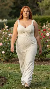 Mixed Race Woman In Her Mid 20s With Robust Figure With Auburn Straight Hair