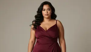 Multiracial Woman In Her Late 20s With Soft And Curvy Figure With Jet Black