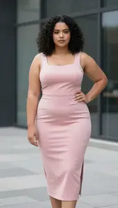 Multiracial Young Woman In Her 20s With Soft And Curvy Figure With Jet Black