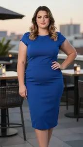 Olive Skinned Woman In Her Mid 20s With Plump Figure With Dark Blonde Shoulder