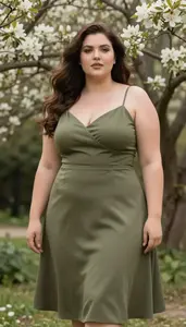 Olive Skinned Woman In Her Mid 20s With Fat With Brunette Long Flowing Hair