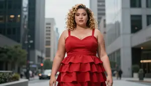 Olive Skinned Young Woman In Her 20s With Very Obese With Honey Blonde Victory
