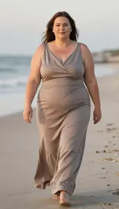 Scandinavian Woman In Her 40s With Soft And Curvy Figure With Brunette Straight