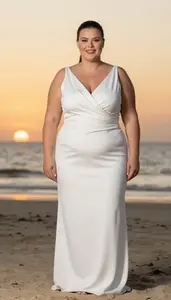 Scandinavian Woman In Her Late 20s With Buxom Figure With Dark Brown Sleek