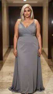 South Asian Woman In Her Late 20s With Plus Size Figure With Platinum Blonde