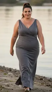 Southern European Mature Woman With Big And Curvy Figure With Brunette High